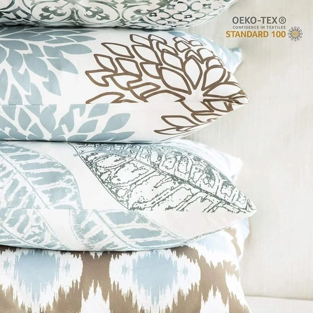 Phantoscope Decorative Pillow Covers | Set of 4 | 18x18 | Leaf Print